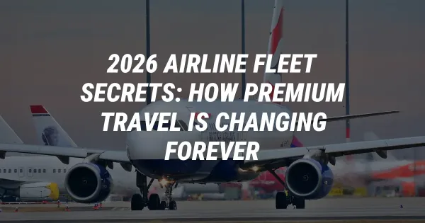 2026 Airline Fleet Secrets: How Premium Travel is Changing Forever