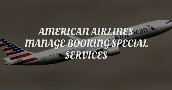 Add Special Services on American Airlines Manage My Booking