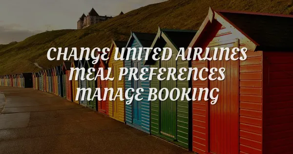 How to Change Your United Airlines Meal Preferences Easily