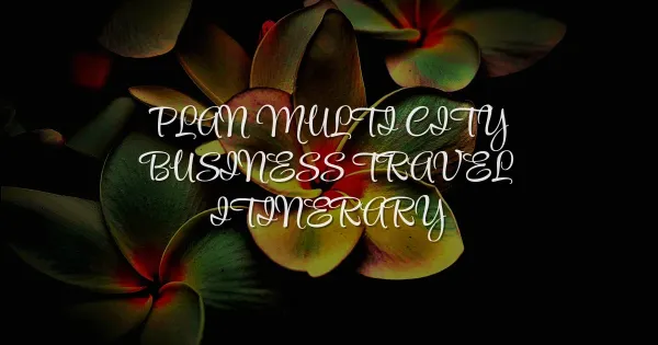 Master Multi-City Business Travel: Plan Itineraries Like a Pro