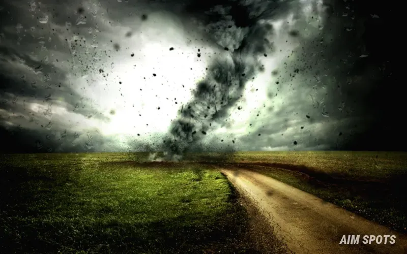 dangerous tornado forming over midwest plains