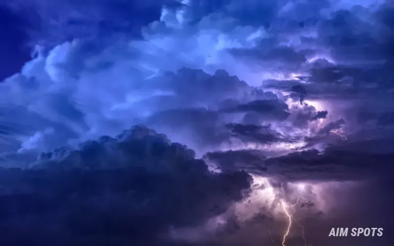 dark storm clouds lightning sky