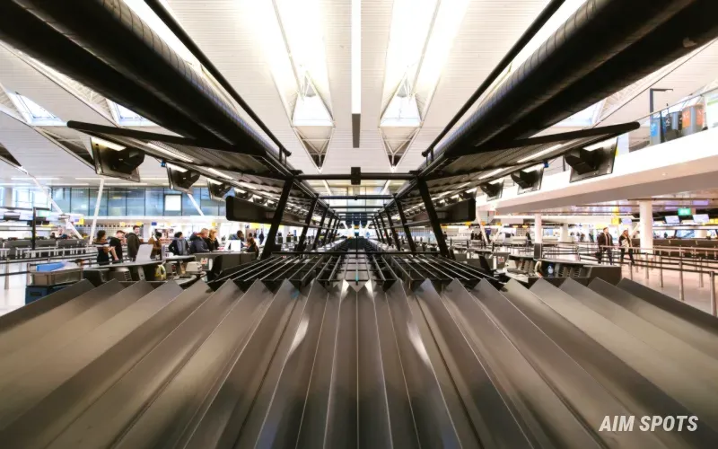 traveler scanning qr code at airport