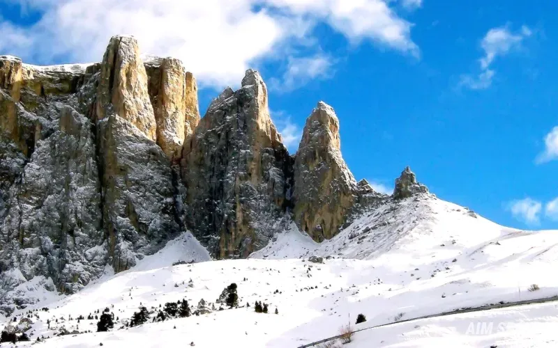 quiet ski slope in small italian village