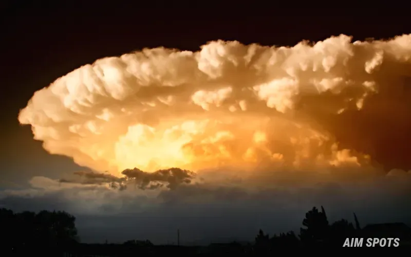 severe supercell storm clouds over plains