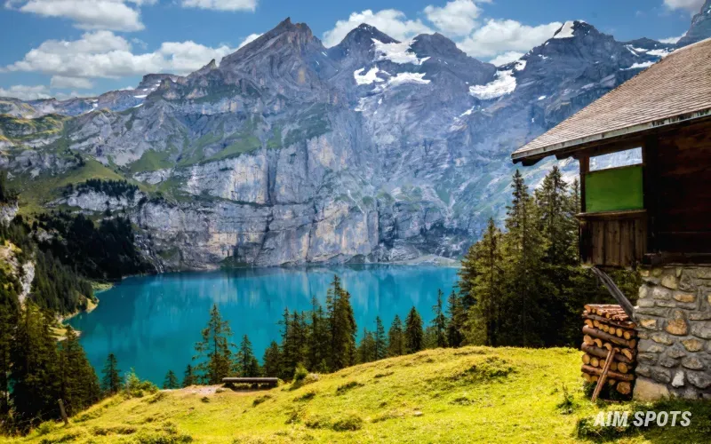 Switzerland scenic train ride alps