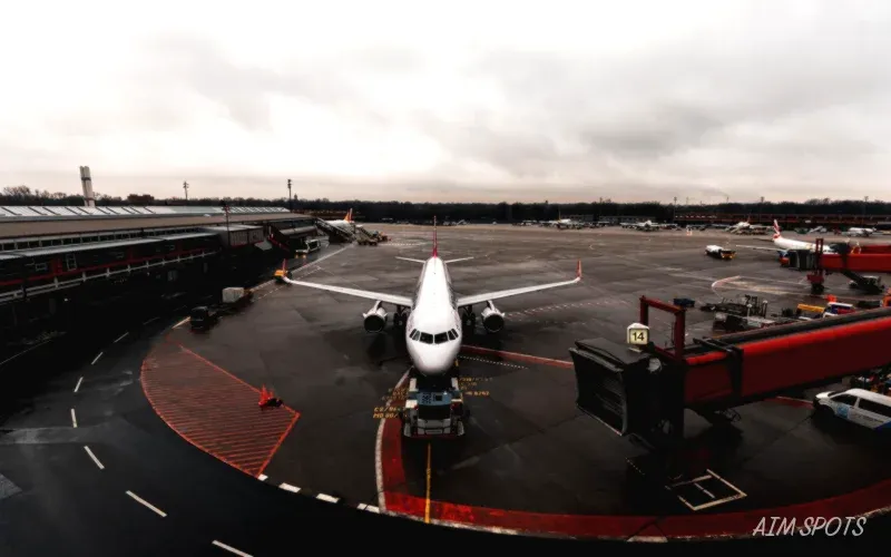 busy airport terminal gate departure board