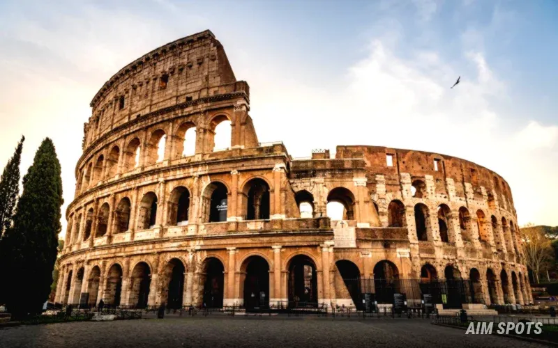 Colosseum at sunset Rome Italy