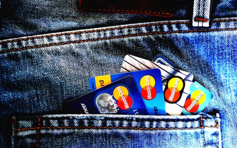credit cards layout with travel passport
