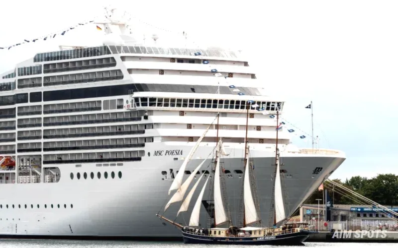 cruise ship crew working