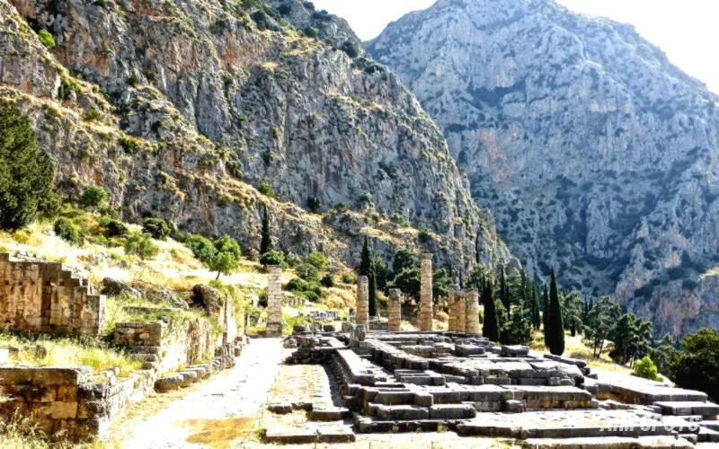 Delphi archaeological site ruins Greece