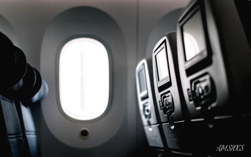 empty airplane cabin seats
