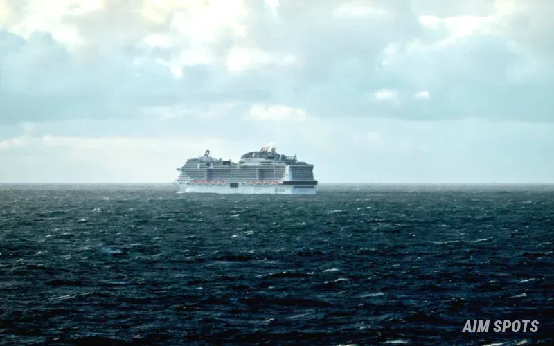 Expedition cruise ship in the Galapagos Islands
