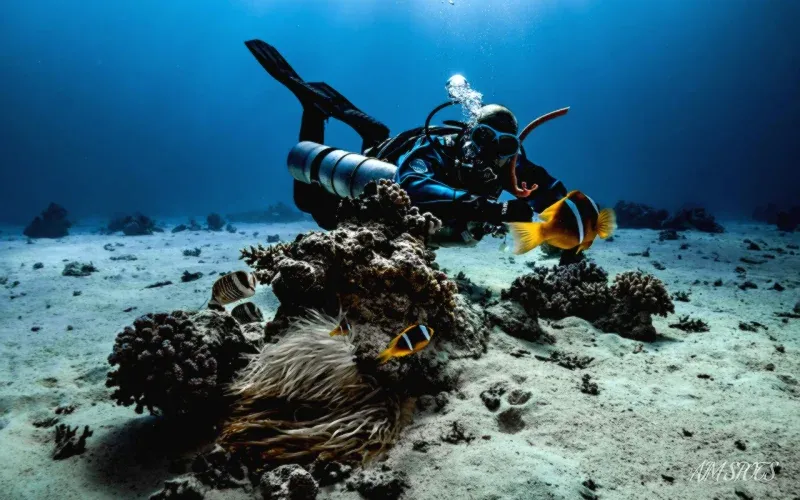 snorkeling gear and waterproof camera