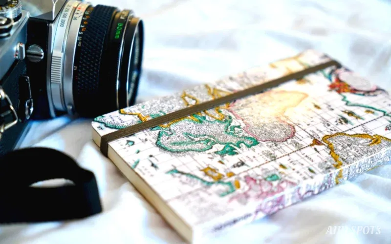 traveler booking luxury villa on smartphone