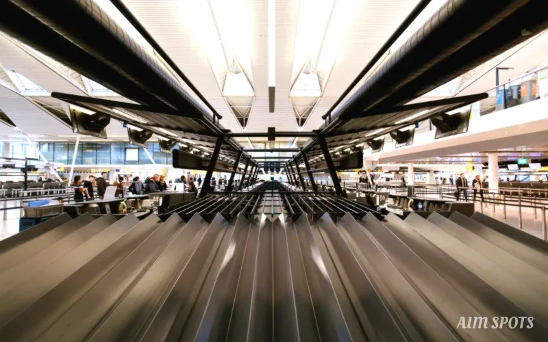 traveler scanning passport at airport