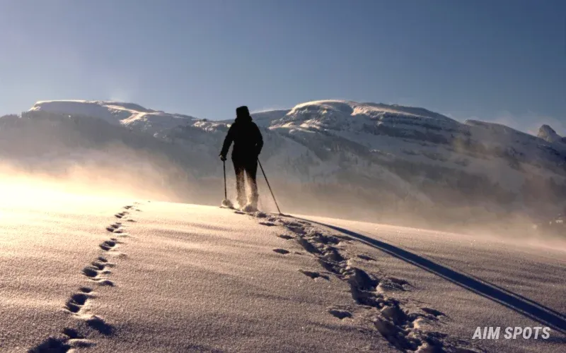 trekking poles hiking steep mountain trail